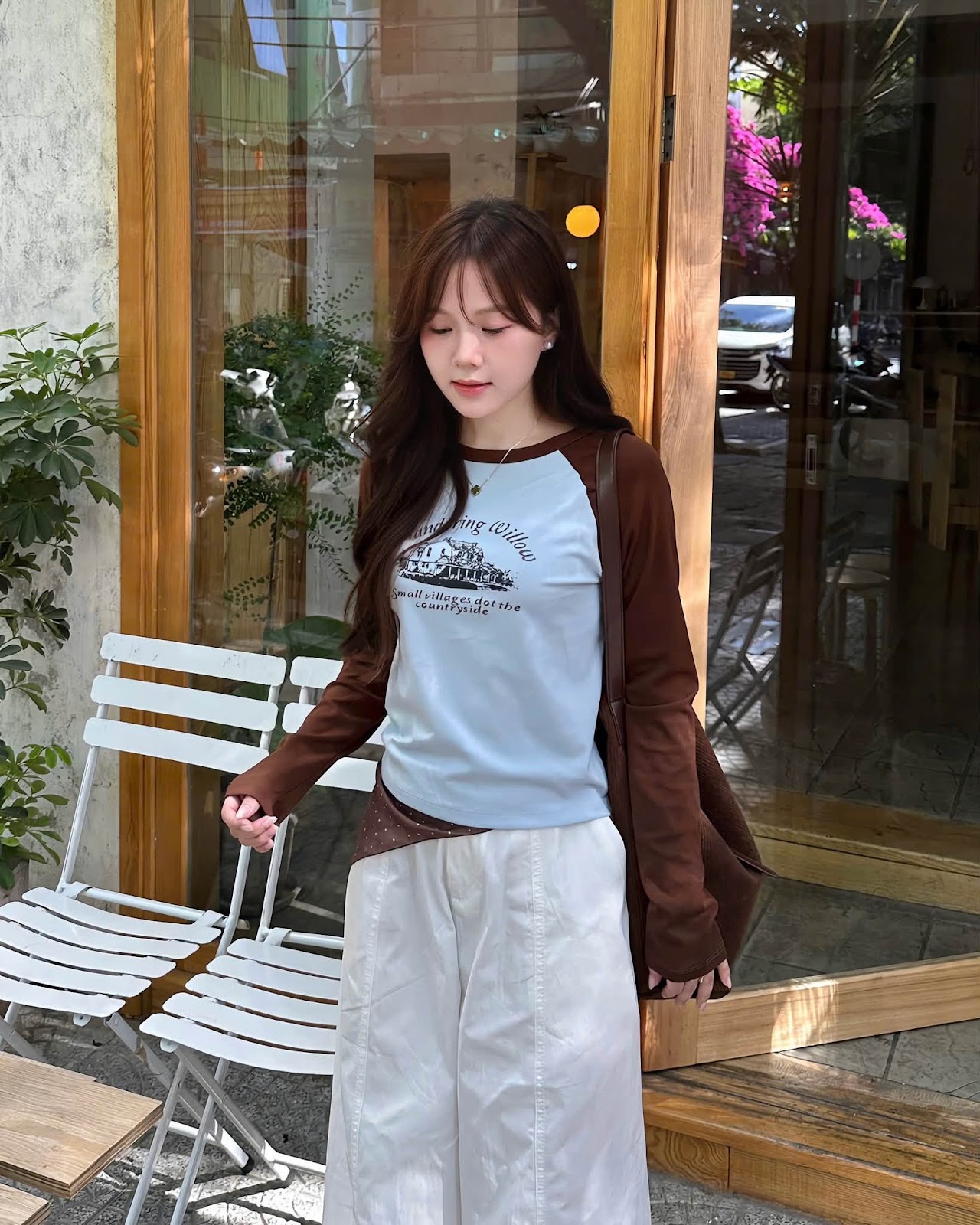 Áo thun dài tay cổ tròn in hình ngôi nhà XIONXXEN SHOP 5503 – Image 2