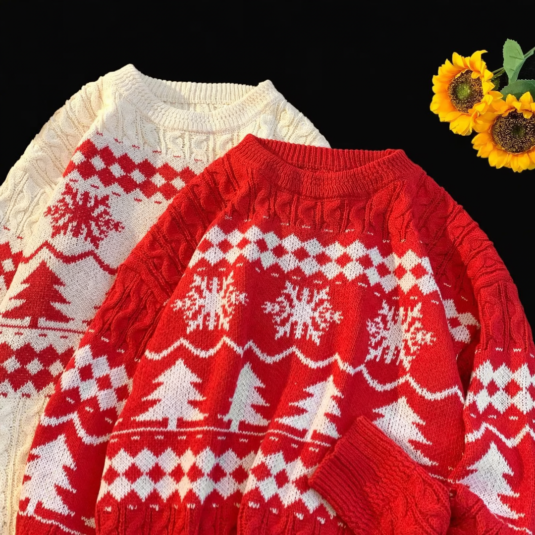 Retro knitted sweater in American style
