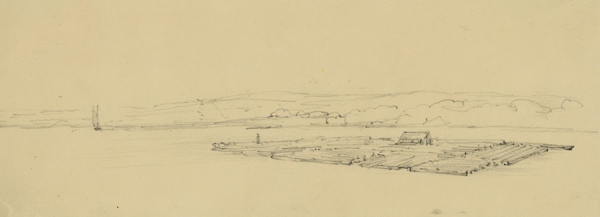 Timber raft on the Potomac River US 1853