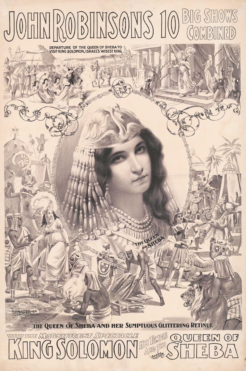 The Queen of Sheba and her sumptous glittering retinue with the magnificient spe