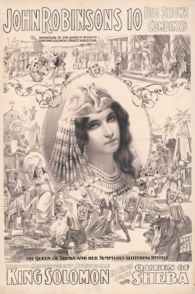 The Queen of Sheba and her sumptous glittering retinue with the magnificient spe