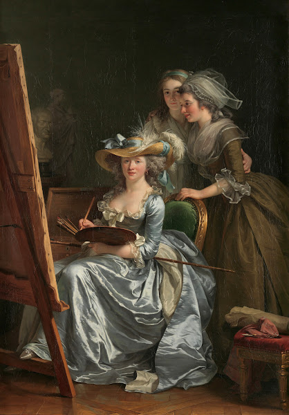 Self Portrait with Two Pupils Marie Gabrielle Capet and Marie Marguerite Carreau