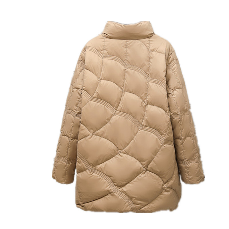Leichte Daunenjacke mit Stehkragen für Damen, Übergröße