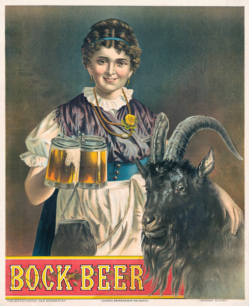 Bock Beer original Bavarian beer girl  bock 1885