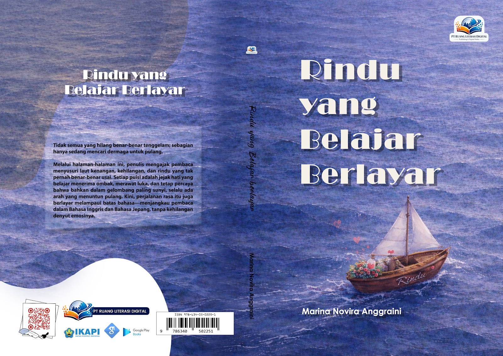 Cover depan Rindu yang Belajar Berlayar