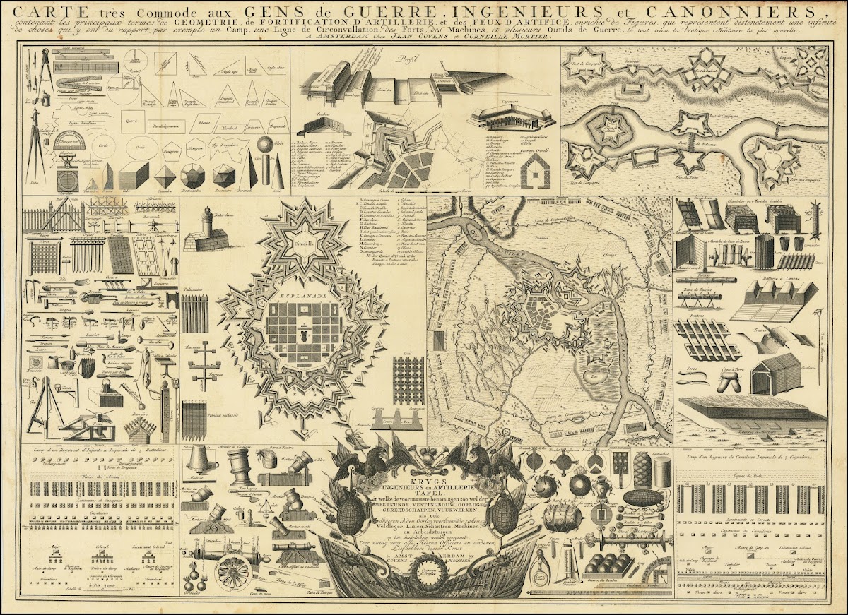 Carte tres Commode aux Gens de Guerre Ingenieurs et Canonniers 1720