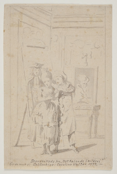 Pierrot og Colombine i Det talende Skilderie 1779
