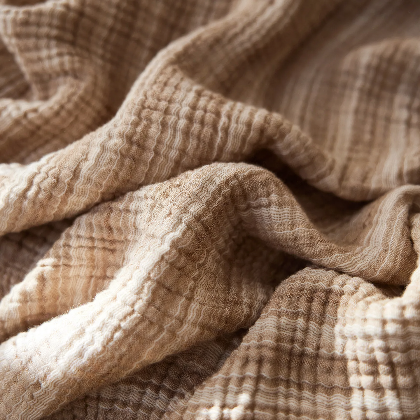 Cotton gauze blanket, checked, for sofa and bed