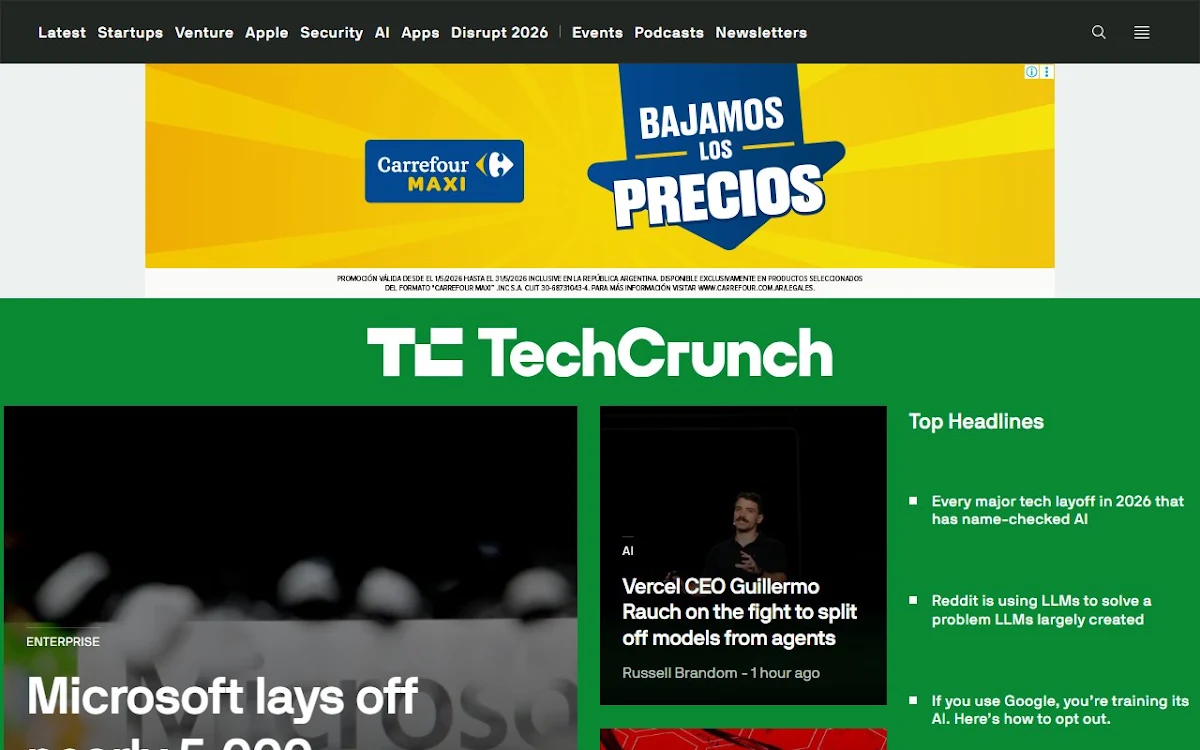 Captura de Techcrunch Beta