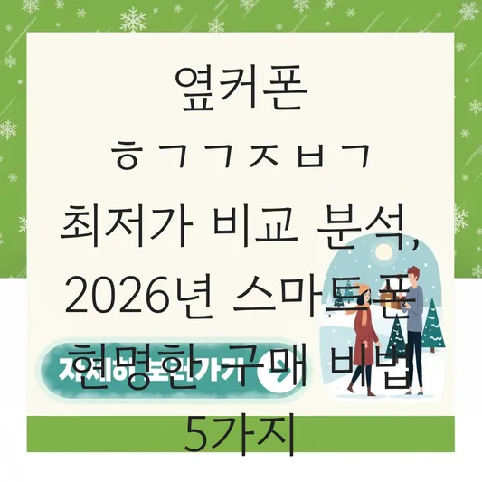 옆커폰 ㅎㄱㄱㅈㅂㄱ 최저가 비교 분석