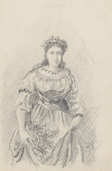 Copy of a female character from Jan Matejkos composition 1882