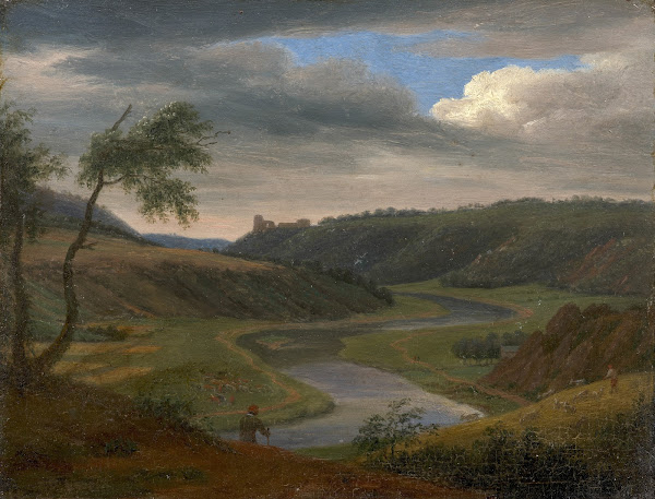 Landscape representing the Meuse near the commune of Aiglemon