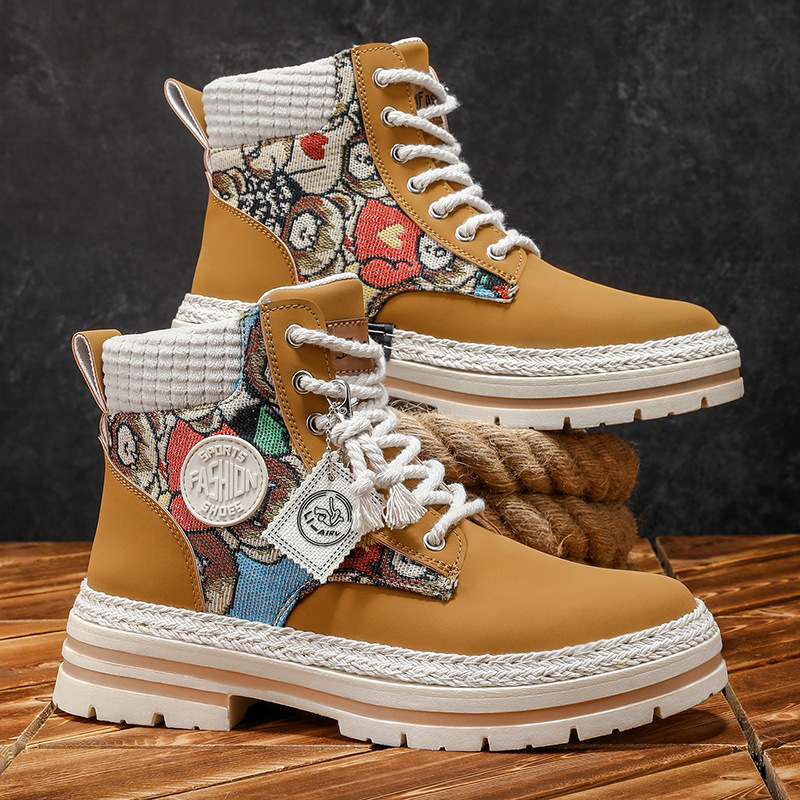 Men's High-Top Boots, PU Upper Material, Slip-Resistant