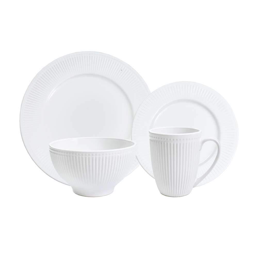 Vajilla de cerámica Sonoma® Textura Líneas, 16 piezas