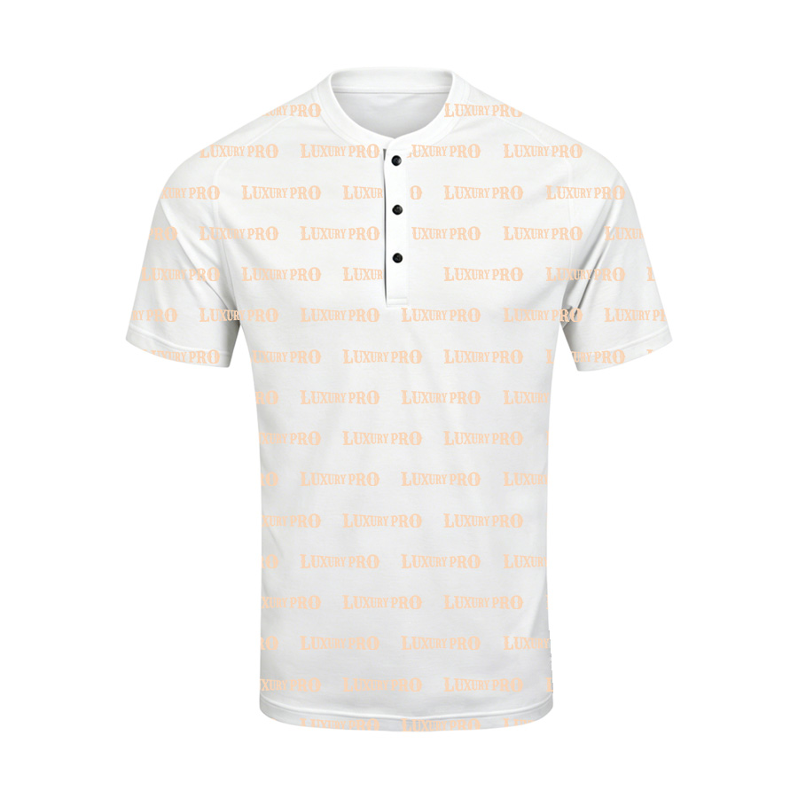 AOP Stand collar raglan sleeve polo shirt (3 button)