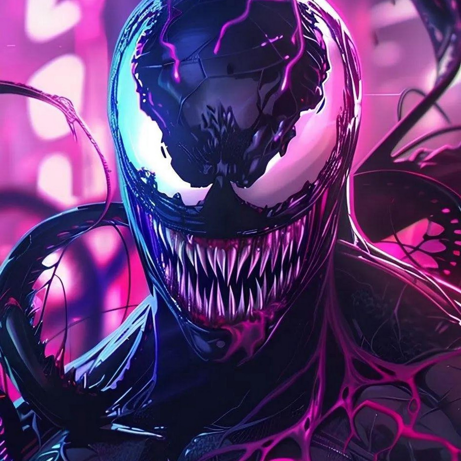 Download Venom In Neon Purple Glow iPhone