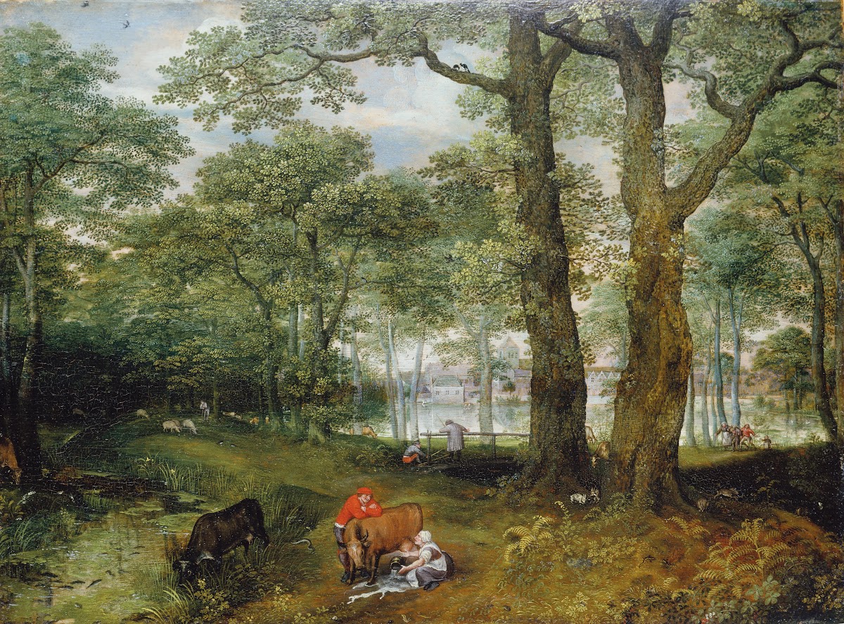 Animals Grazing beneath Trees 1573