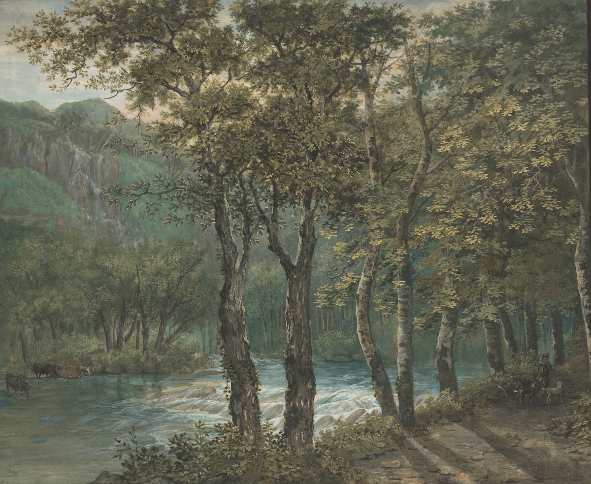 Sunlight Filtering through Trees along the River Sihl 1792