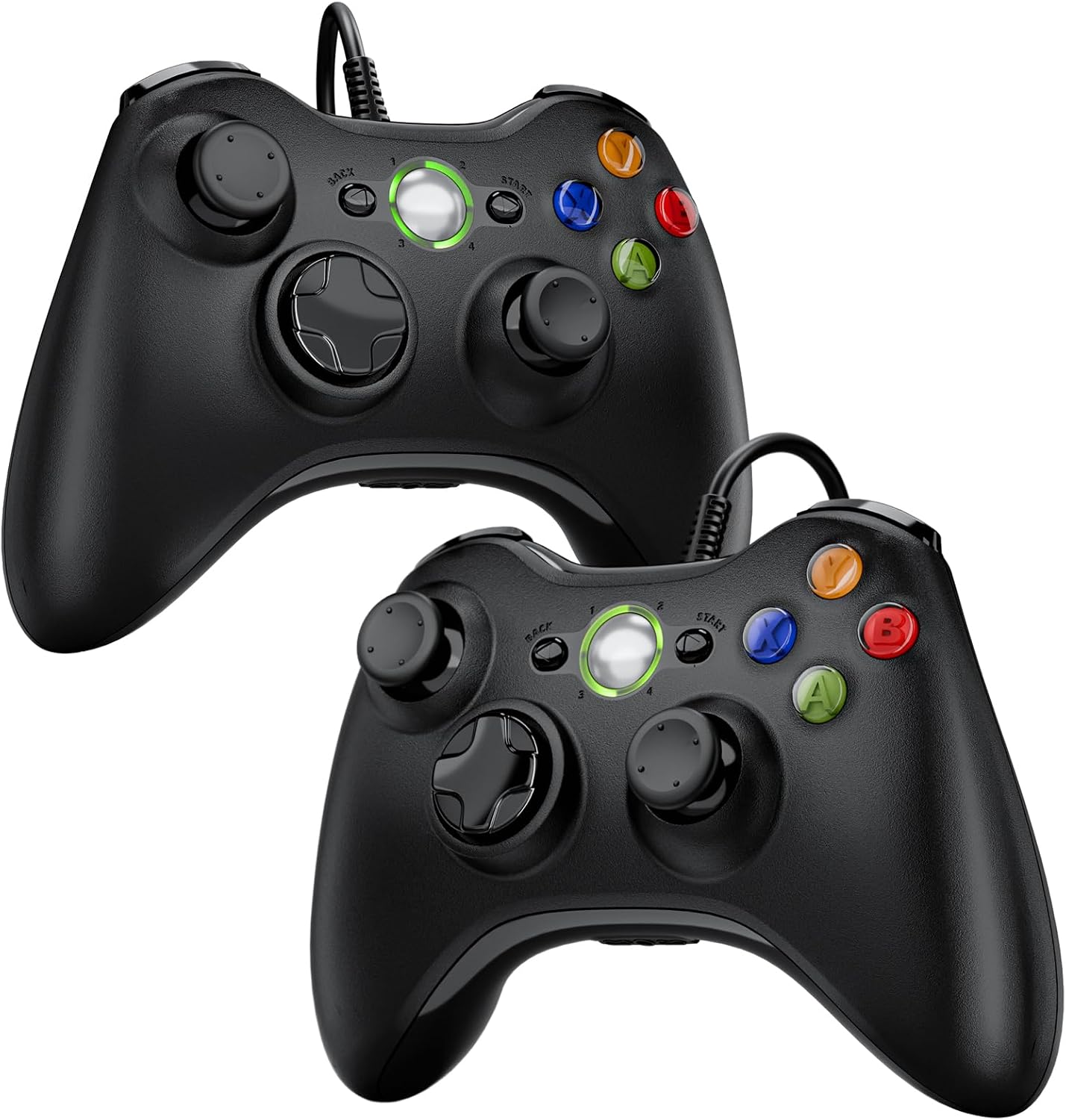 Diswoe Pack de 2 Mandos con Cable USB Estilo Xbox 360 para PC