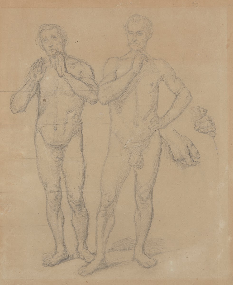 Nude studies of the Canon of Cracow Piotr Wysz and Jagiełło and studies of hands