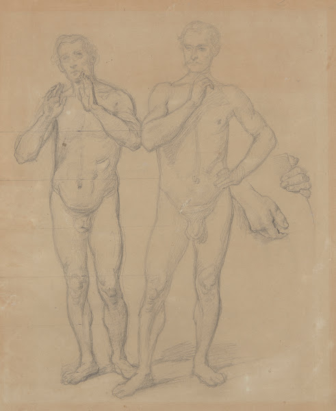 Nude studies of the Canon of Cracow Piotr Wysz and Jagiełło and studies of hands