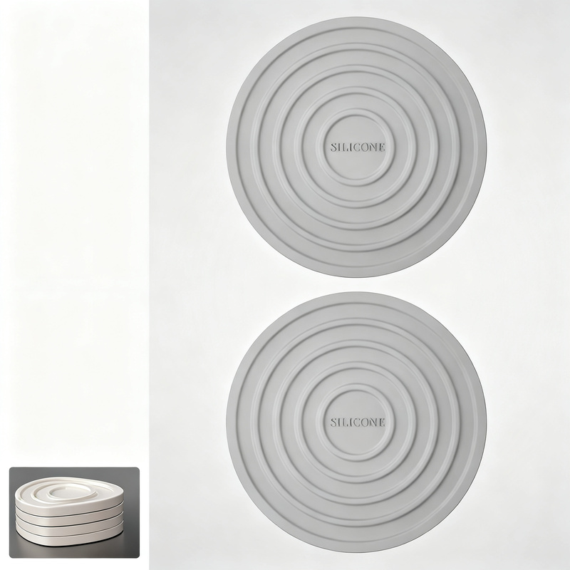 Silicone Coasters, Heat Resistant, Round