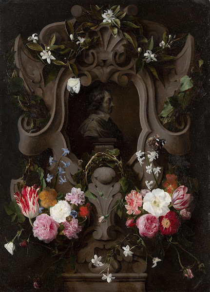 Bust of Constantijn Huygens Surrounded by a Garland of Flowers 1644