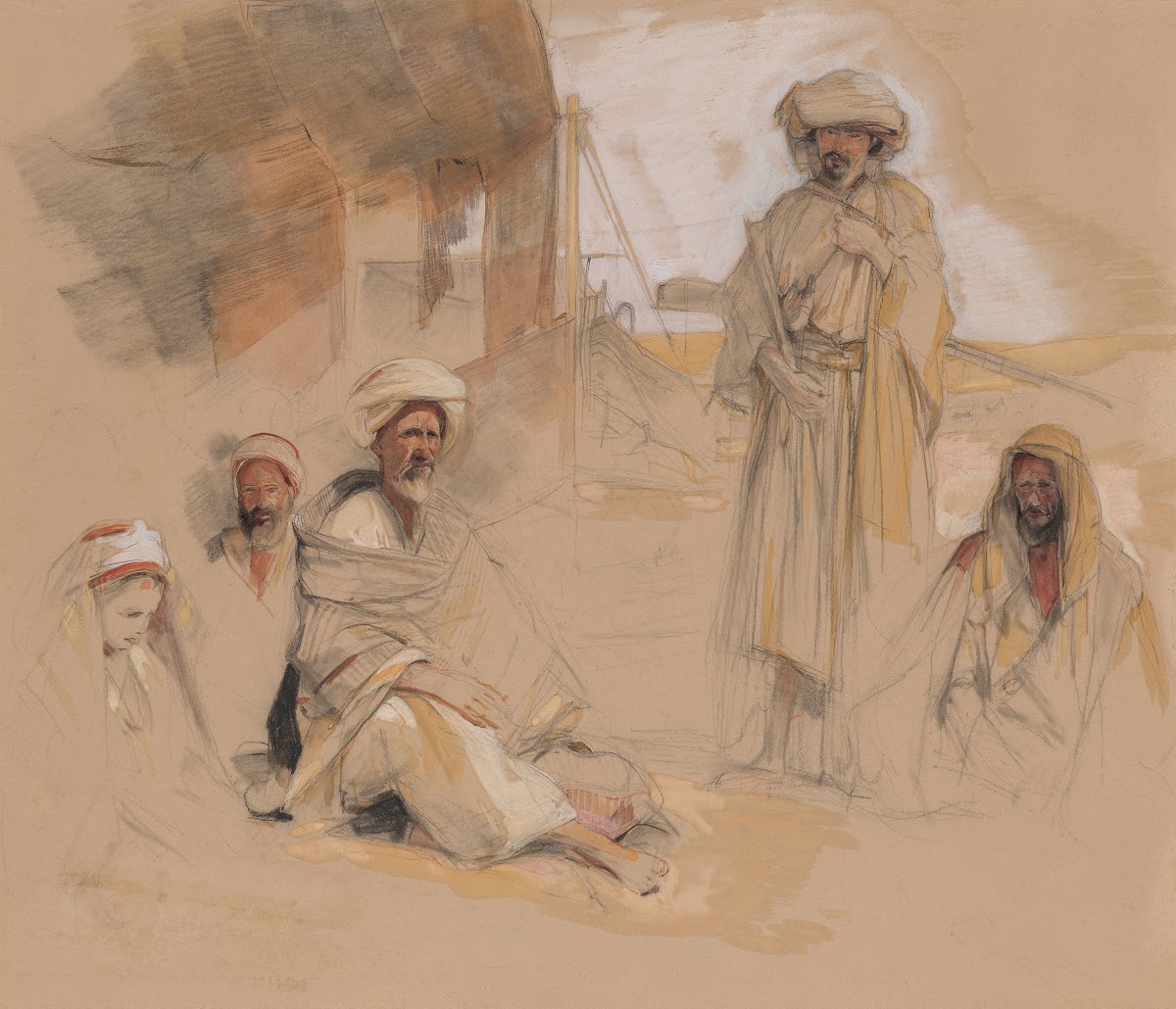 A Bedouin Encampment at Gebel Tor in the Sinai Desert ca 1842 1843