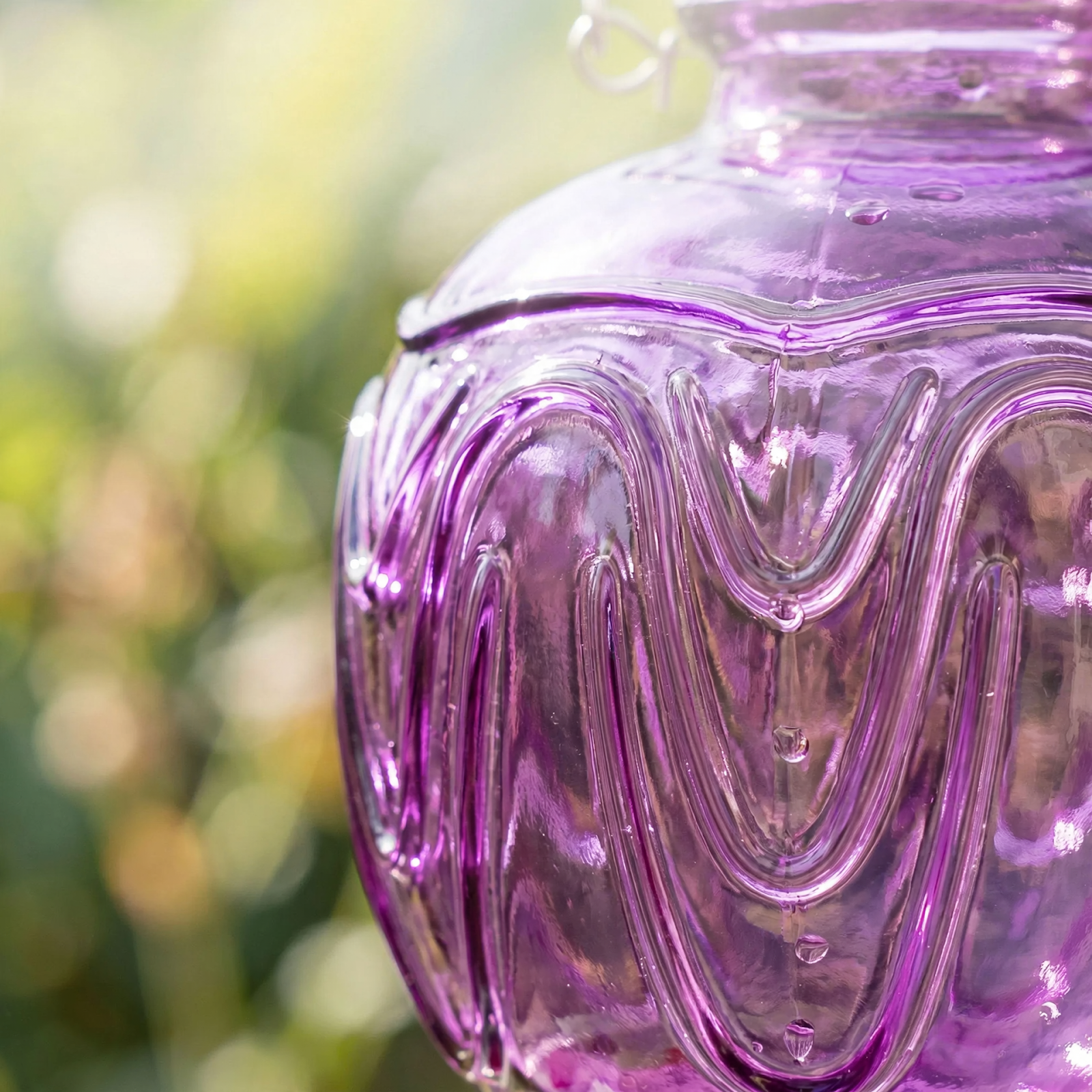 Decorative glass bird bath for hanging