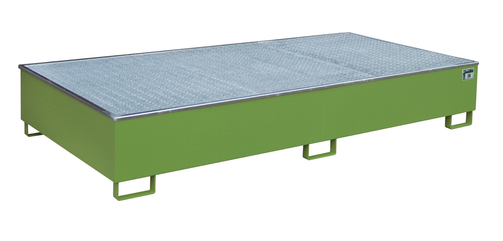 Stellingopvangbak met PE-binnenbak Stellingopvangbak RW-GR 2700-3 PE, gelakt, Resedagroen
