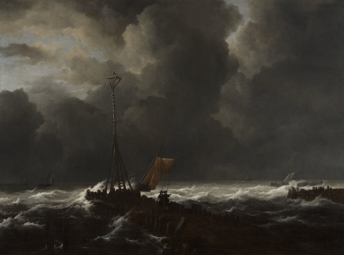 Rough Sea at a Jetty 1650s