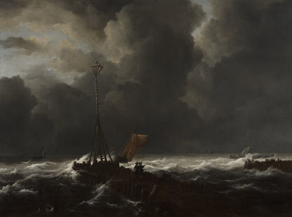 Rough Sea at a Jetty 1650s