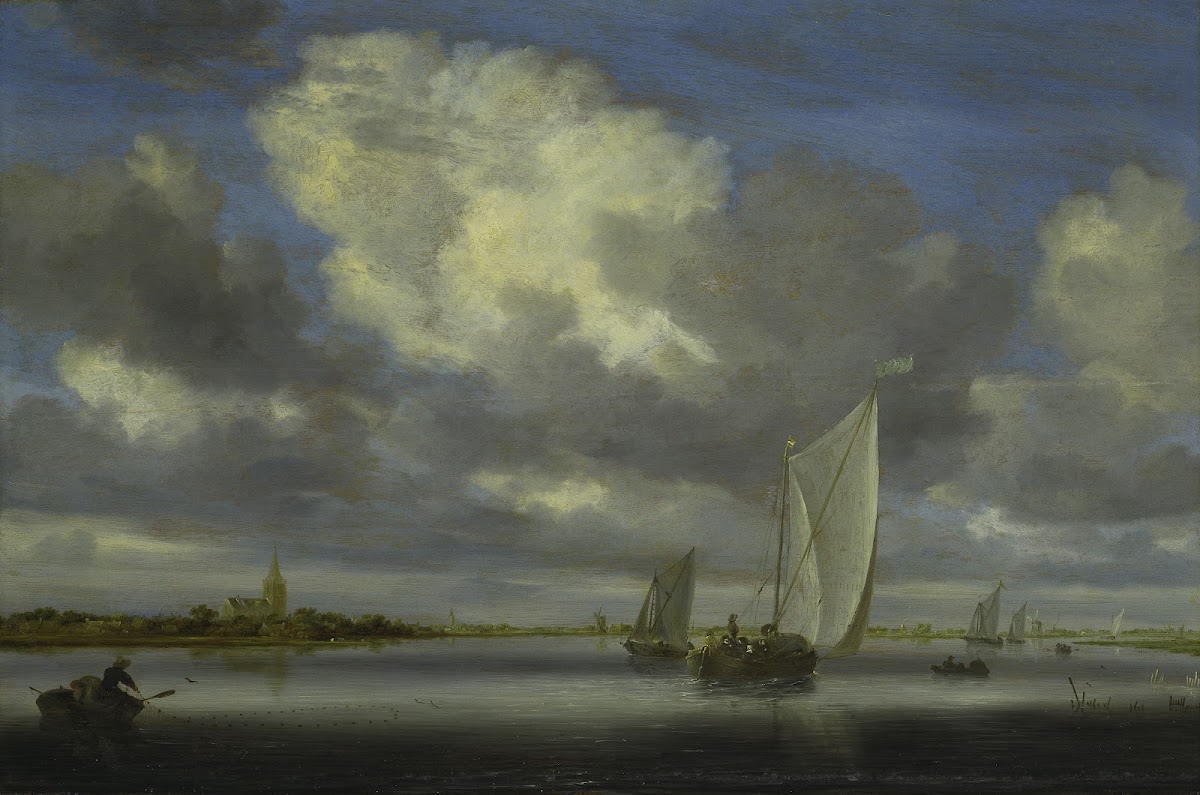 Fishing and Sailing Boats under a Broad Sky ca 1645  1646