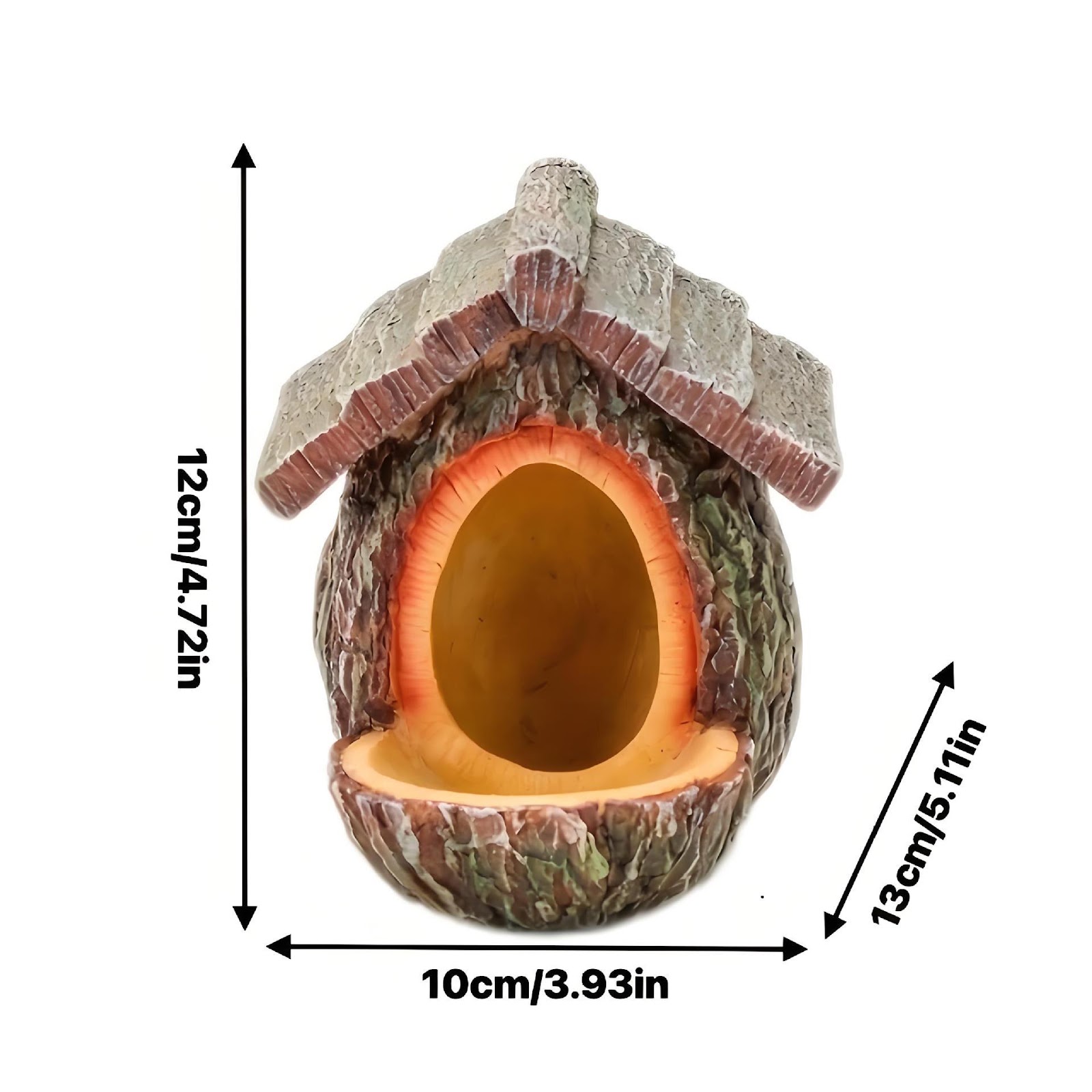 Decorative birdhouse designed to look like a tree stump made from resin