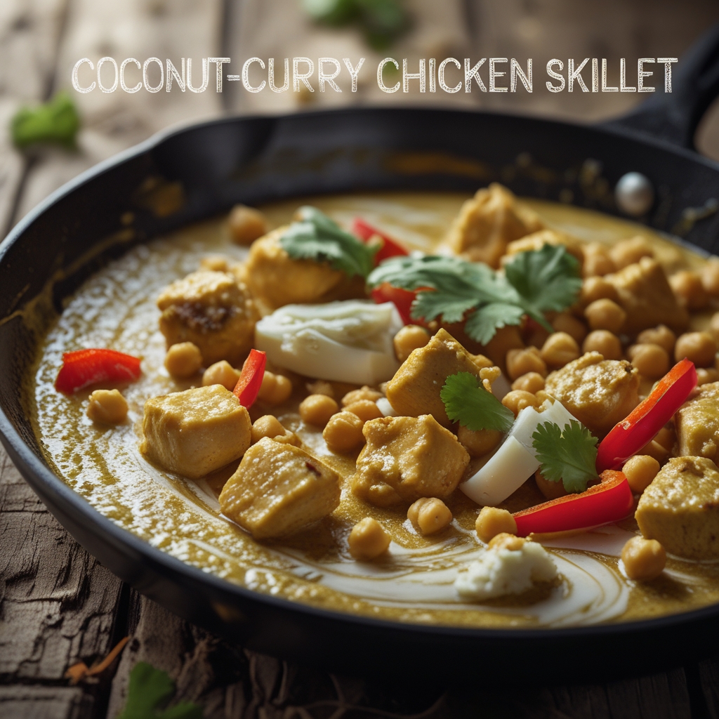Spiced Coconut-Curry Chicken & Chickpea Skillet with Protein-Packed Cottage Cheese Sauce