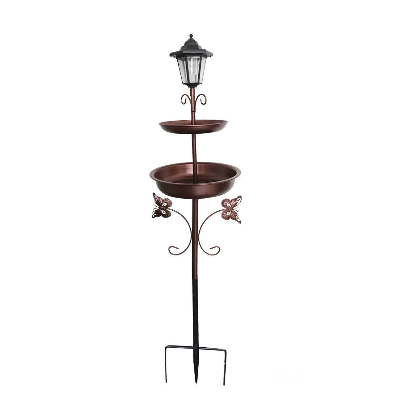 Solar Bird Bath and Feeding Station Made of Iron