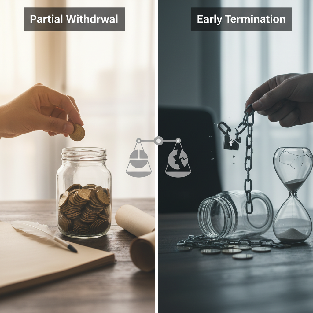 ⚖️ 중도인출 vs 중도해지 한눈에 비교