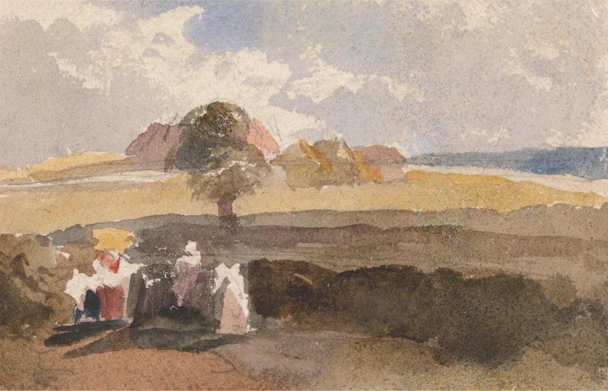 Landscape Sketch with Figures in Foreground