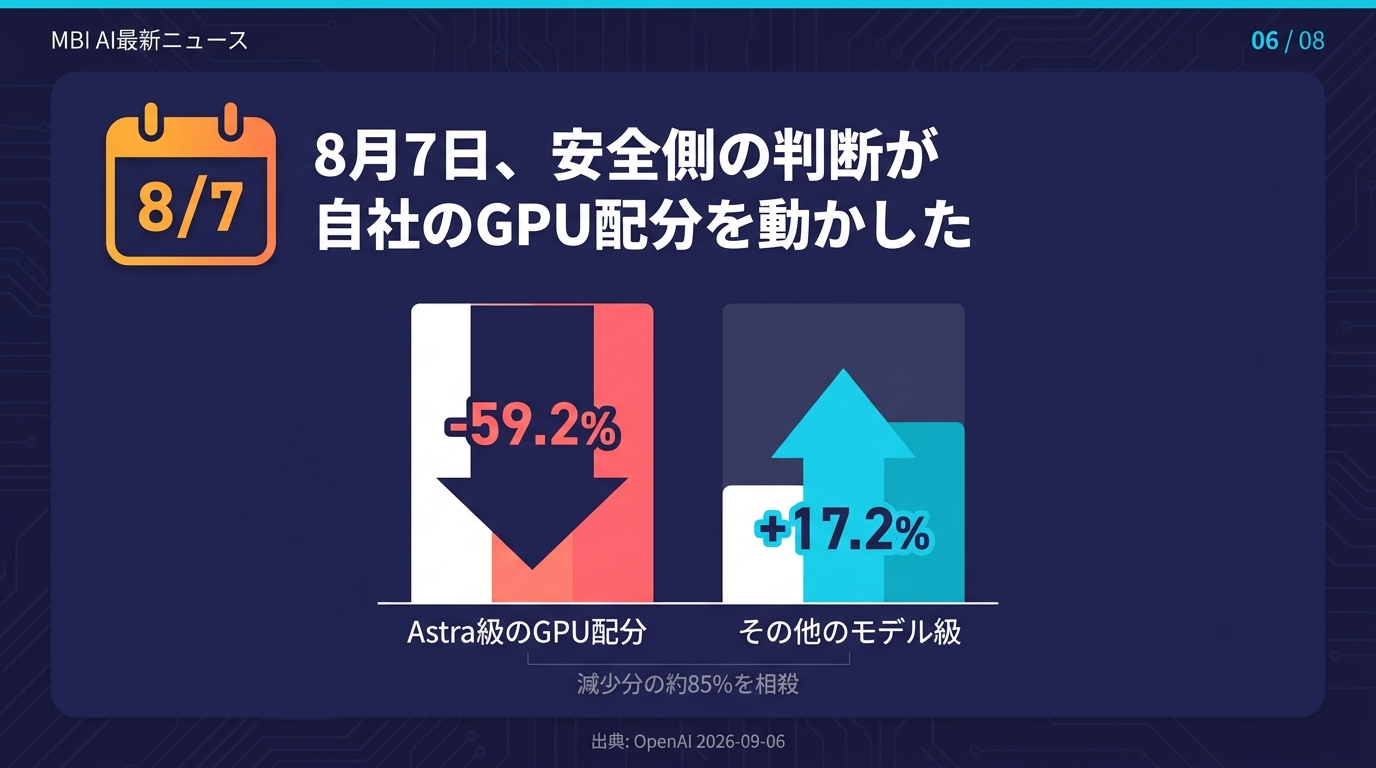 8月7日安全側の判断が自社のGPU配分を動かした