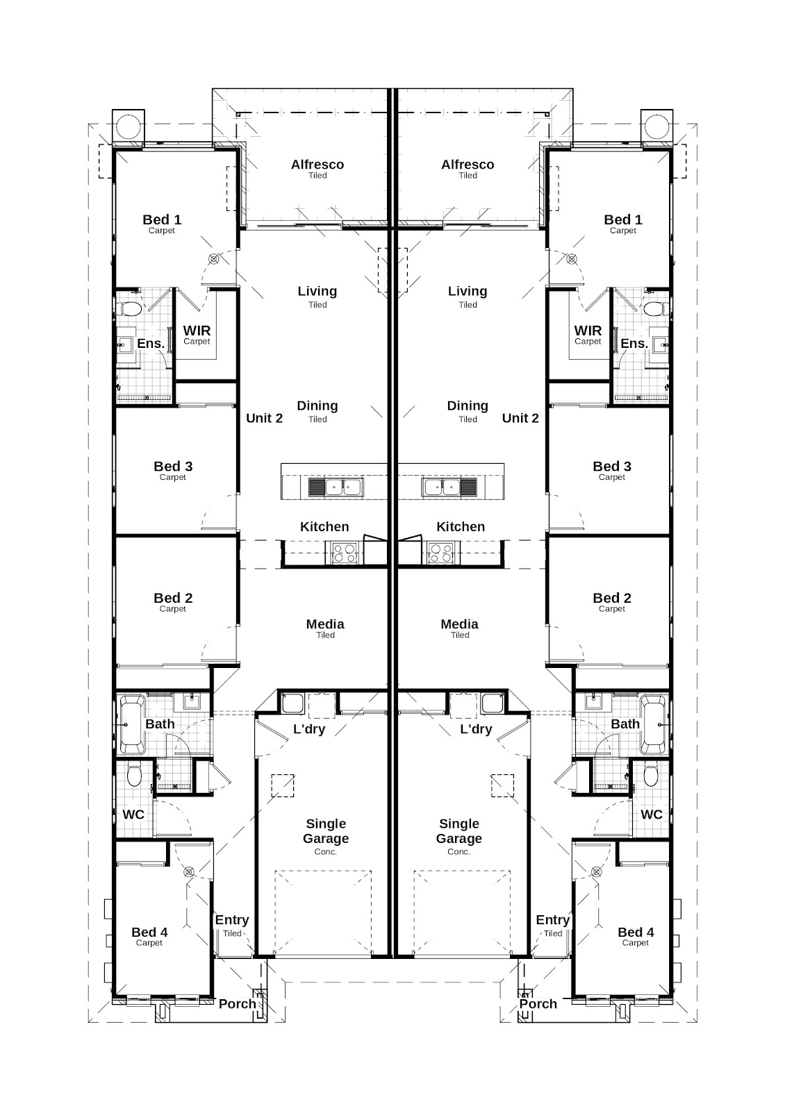 Duplex Investment Property in Branyan, QLD (4.7% Yield) | Aus Investment Properties - Floor Plan 1