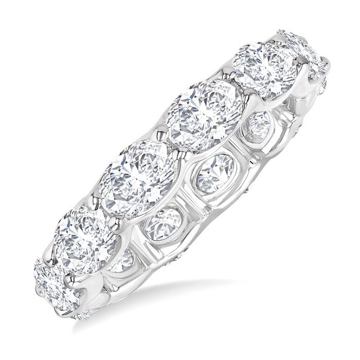 Oval Shape East-West Eternity Diamond Wedding Band