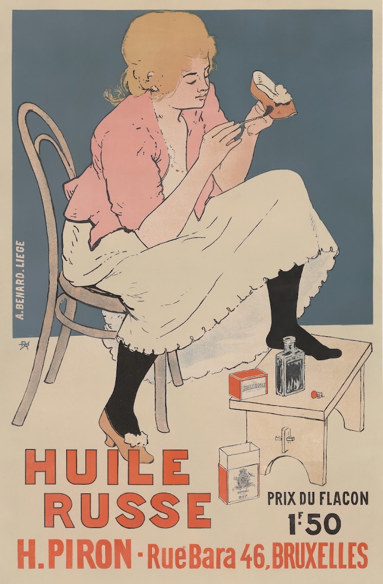 Huile Russe H Piron  rue Bara 46 Bruxelles 1896