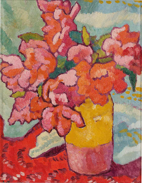 Fleurs rouges dans une cruche jaune 1943