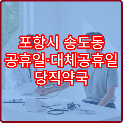 포항시 송도동 공휴일·대체공휴일 당직약국 영업 중 약국 바로 확인
