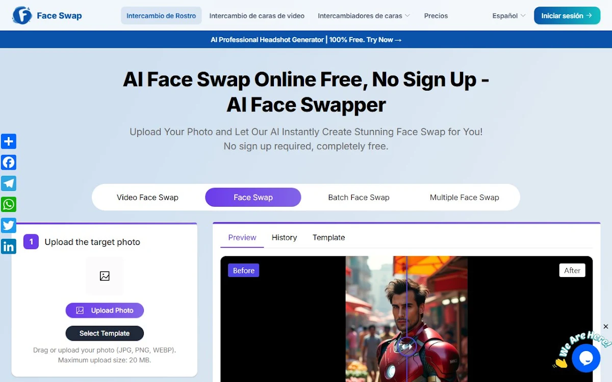 Captura de Free AI Face Swap(No sign up,no fee)