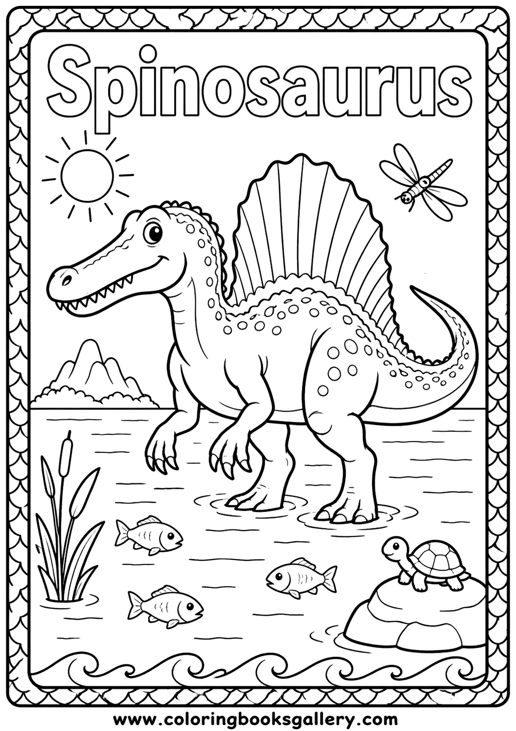 Epic Spinosaurus Coloring Sheet – A Fun Activity for All Ages – free coloring page for kids
