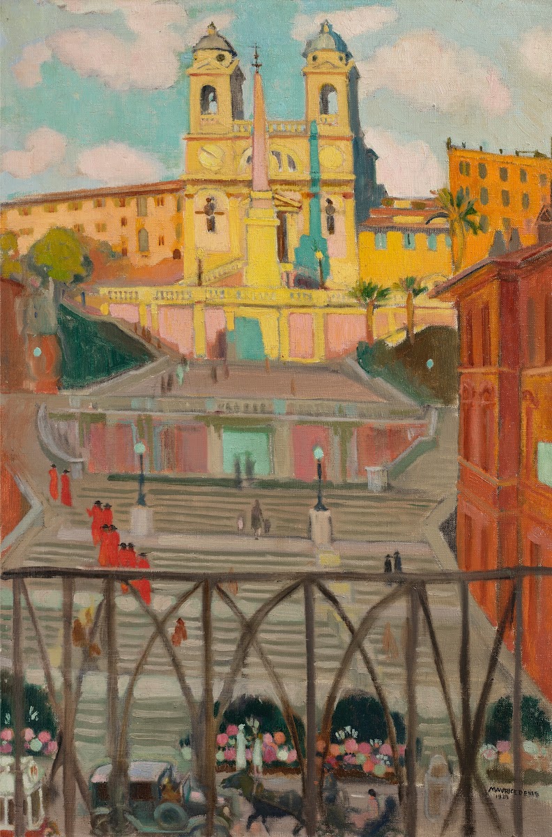 LEscalier dEspagne et la Trinité des Monts le soir 1928