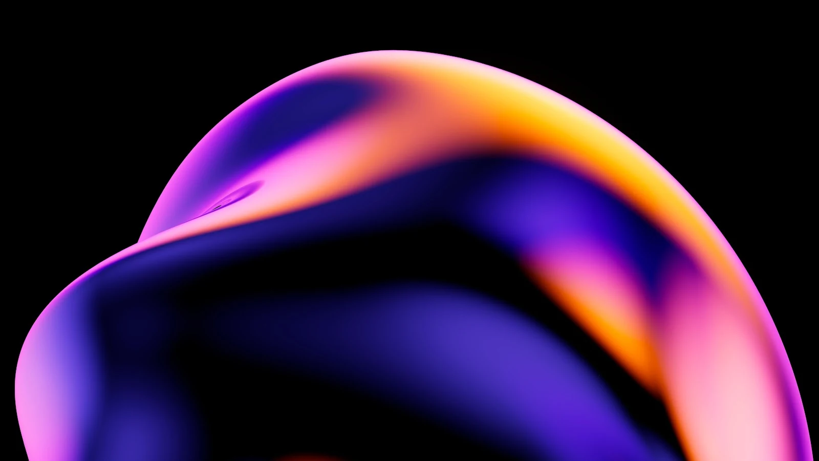 Abstract Glowing Purple Fluid Shape - 3D Digital Art 5K Wallpaper (6016x3384)