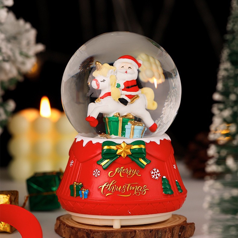 Große leuchtende Weihnachtsschneekugel für den Tisch