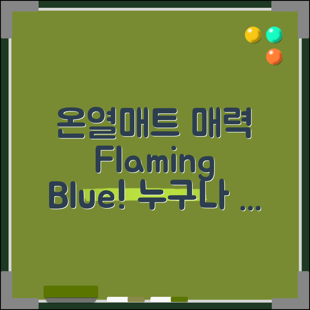 누구나 쉽게 경험하는 온열매트플라밍블루의 매력